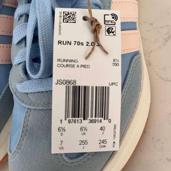 Adidas Run 70s 2.0 Light Blue and Pale Peach Sneakers size 7 - Picture 5 of 7